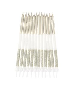 12 bougies geantes or paillette