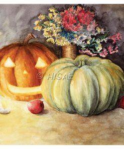Alternative view of Nature morte d&rsquo;Halloween – AQUARELLE ORIGINALE